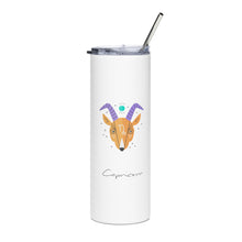 Load image into Gallery viewer, Zodiac Capricorn Stainless Steel Tumbler | 20 oz | Front View | The Wishful Fish
