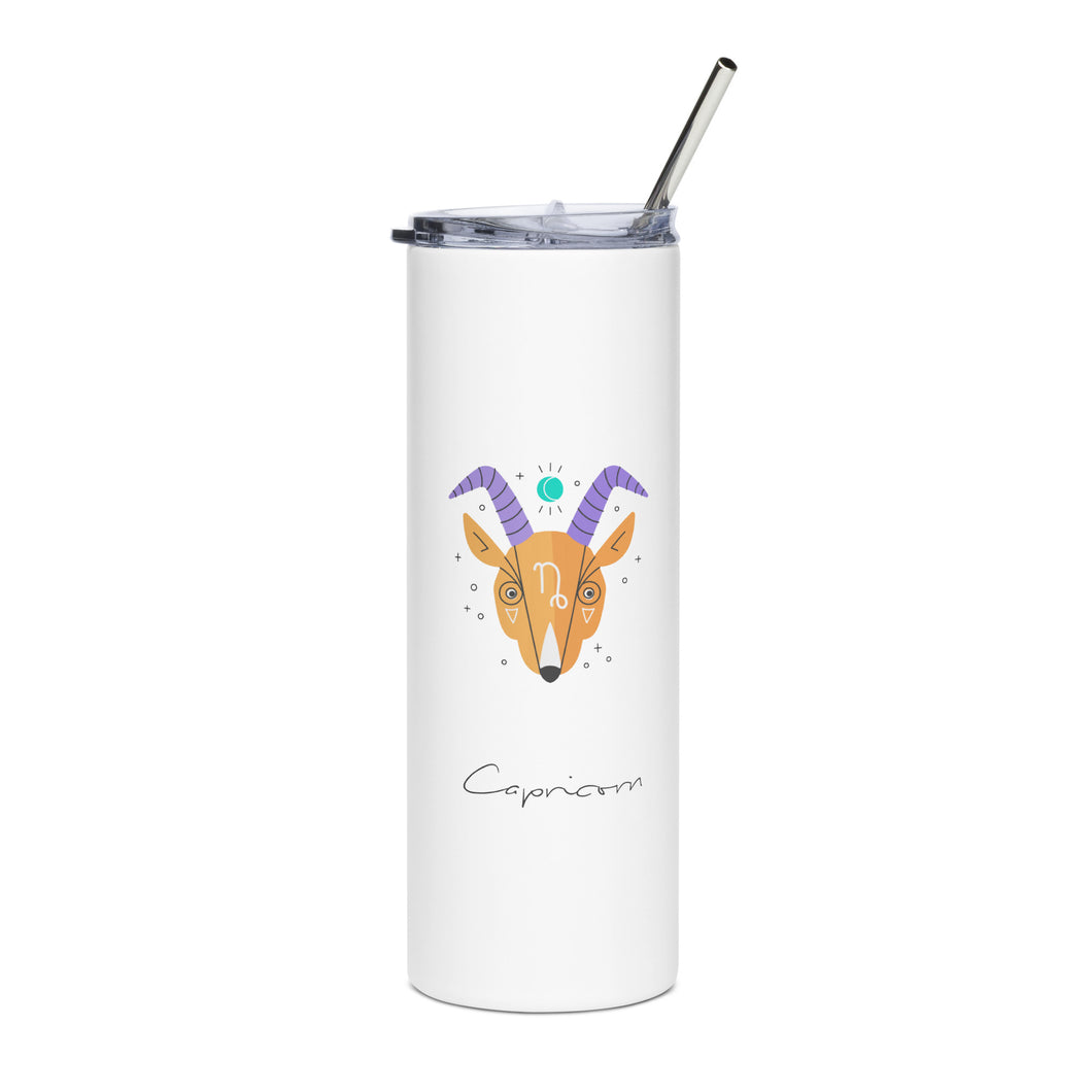 Zodiac Capricorn Stainless Steel Tumbler | 20 oz | Front View | The Wishful Fish