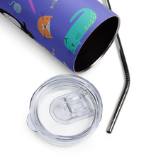 Load image into Gallery viewer, Funky Cats Stainless Steel Stumbler Tumbler | 20 oz | Top View | The Wishful Fish
