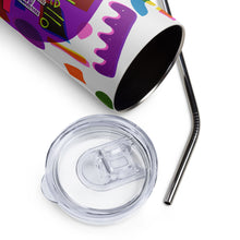 Load image into Gallery viewer, &quot;Hello Fifth Grade&quot; Stainless Steel Tumbler 20 oz | Close Up Photo of Lid &amp; Straw | Shop The Wishful Fish

