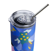 Load image into Gallery viewer, Flowers Stainless Steel Stumbler Tumbler | 20 oz | Top View | The Wishful Fish
