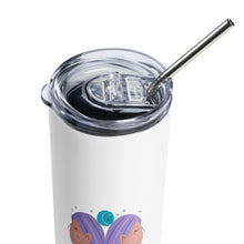 Load image into Gallery viewer, Zodiac Gemini Stainless Steel Tumbler | 20 oz | Top View Straw &amp; Cover | The Wishful Fish
