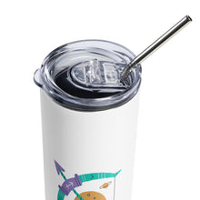 Load image into Gallery viewer, Zodiac Sagittarius Stainless Steel Tumbler | 20 oz | Top View Straw &amp; Cover | The Wishful Fish
