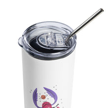 Load image into Gallery viewer, Zodiac Scorpio Stainless Steel Tumbler | 20 oz | Close Up View Top &amp; Straw | The Wishful Fish
