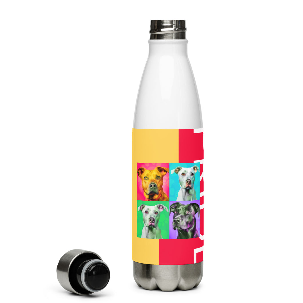 Colorful Pride Stainless Steel Water Bottle | Front View | The Wishful Fish