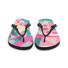 Load image into Gallery viewer, Pink and Green Flip-Flops | Top View | The Wishful Fish Shop
