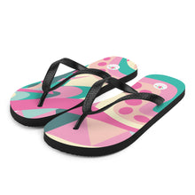 Load image into Gallery viewer, Pink and Green Flip-Flops | Side View | The Wishful Fish Shop
