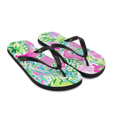 Load image into Gallery viewer, Watch Hill, Rhode Island Painted Summer Chic Flip Flops | Side View
