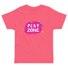 Load image into Gallery viewer, PLAY ZONE Toddler Jersey T Shirt | Hot Pink | Front View | Shop The Wishful Fish

