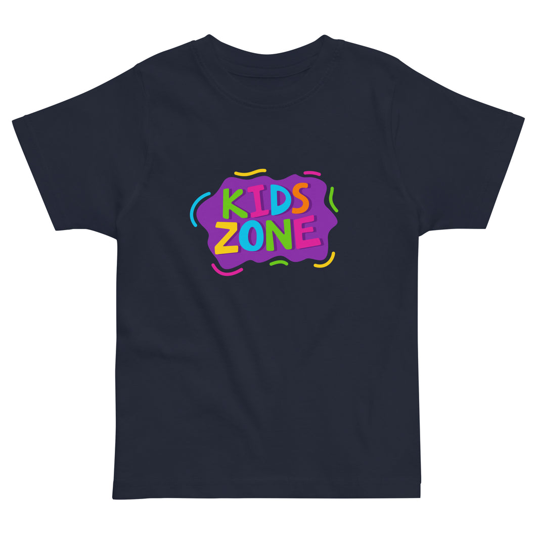 KIDS ZONE Toddler Jersey T Shirt | Navy | Front View | Shop The Wishful Fish