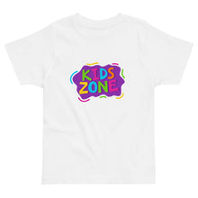 Load image into Gallery viewer, KIDS ZONE Toddler Jersey T Shirt | White | Front View | Shop The Wishful Fish
