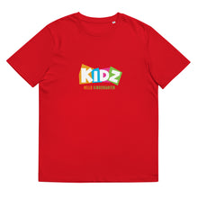 Load image into Gallery viewer, HELLO KINDERGARTEN Unisex Organic Cotton T Shirt  Sizes S-2XL | Red | Front View | Shop The Wishful Fish
