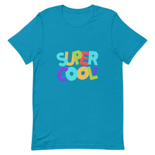 Load image into Gallery viewer, SUPER COOL Unisex T Shirt | Aqua | Front View | Shop The Wishful Fish

