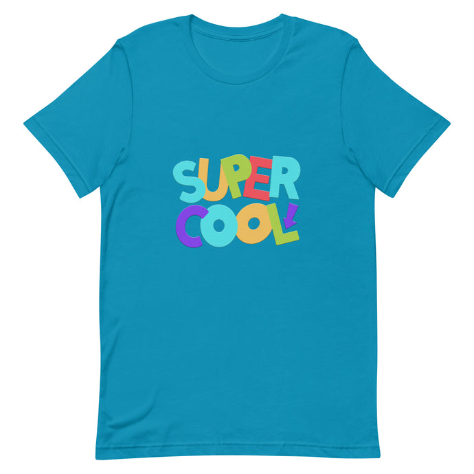 SUPER COOL Unisex T Shirt | Aqua | Front View | Shop The Wishful Fish