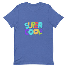 Load image into Gallery viewer, SUPER COOL Unisex T Shirt | Heather True Royal Blue | Front View | Shop The Wishful Fish
