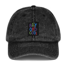 Load image into Gallery viewer, &quot;Beyond Cool&quot; Vintage Cotton Baseball Cap | Black | Front View | Shop The Wishful Fish
