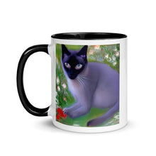 Load image into Gallery viewer, Siamese Cat Mug with Color Inside | Front LeftvView | The Wishful Fish
