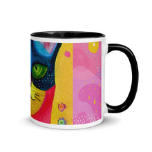 Load image into Gallery viewer, Whimsical Kat Mug  | Right View |  Black Inside &amp; Handle | The Wishful Fish
