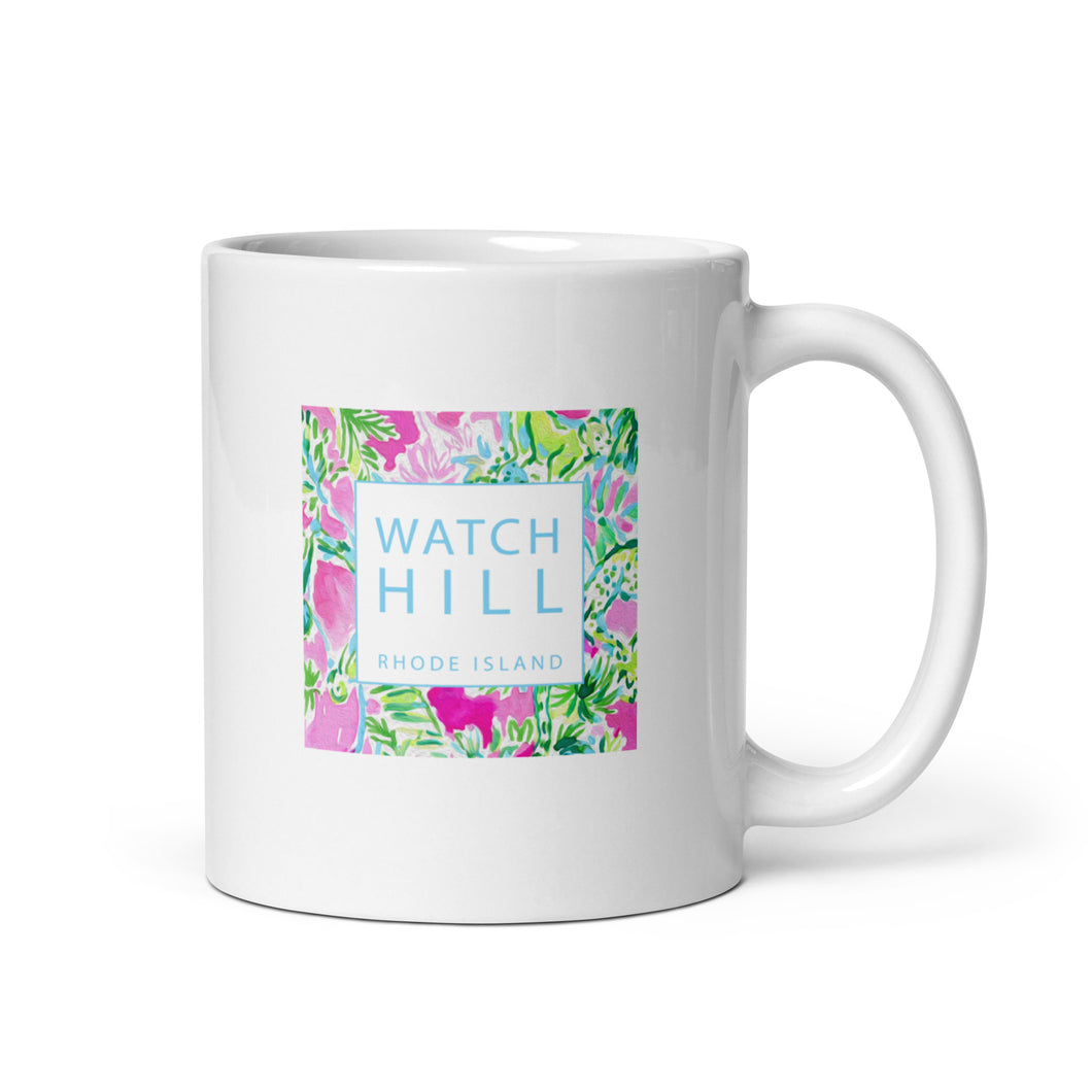 Watch Hill, Rhode Island Painted Summer Mug | Right View | 11 0z | The Wishful Fish