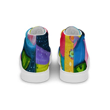 Load image into Gallery viewer, The Whimsical Kat Women’s High Top Canvas Shoes | Back View | The  Wishful Fish Shop
