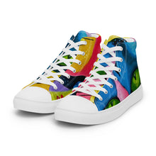 Load image into Gallery viewer, The Whimsical Kat Women’s High Top Canvas Shoes | Front View | The  Wishful Fish Shop
