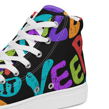 Load image into Gallery viewer, &quot;Keep It Wild&quot; Girls &amp; Women&#39;s High Top Canvas Shoes  Sizes 6-12 | Close Up | The Wishful Fish
