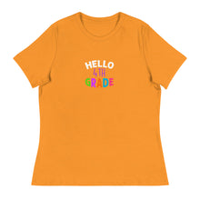 Load image into Gallery viewer, HELLO FOURTH GRADE Women&#39;s Relaxed T Shirt For Teachers | Marmalade | Front View | Shop The Wishful Fish
