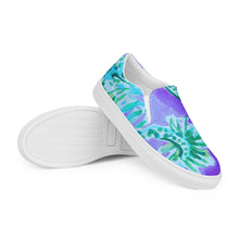 Load image into Gallery viewer, Watch Hill, Rhode Island Floral Women’s Slip-On Canvas Shoes | Top and Bottom View
