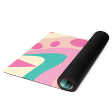 Load image into Gallery viewer, Pink and Green Yoga mat | Rolled  Photo | The Wishful Fish Shop
