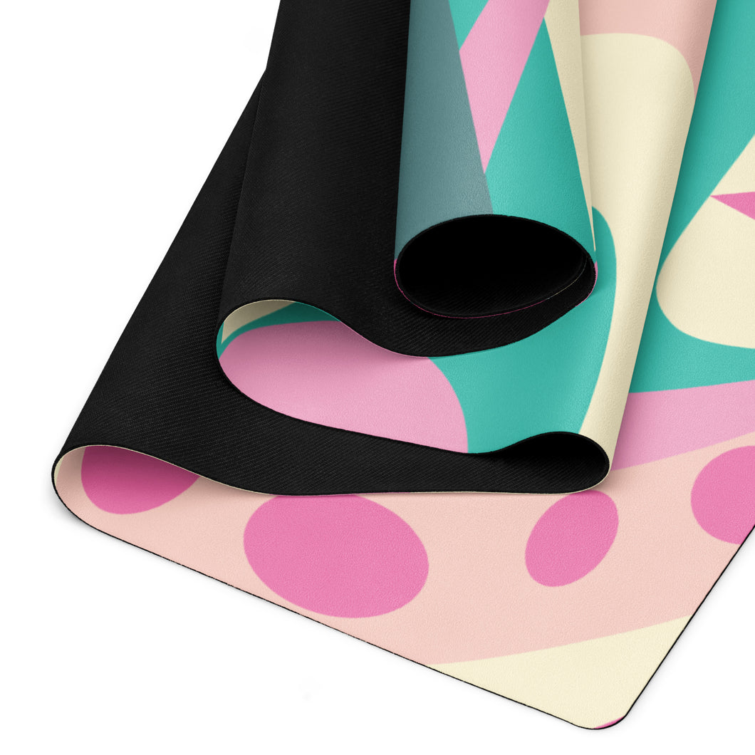 Pink and Green Yoga mat | Top View Photo | The Wishful Fish Shop