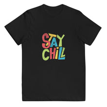 Load image into Gallery viewer, &quot;Stay Chill&quot; T Shirt | Sizes S-XL | Front View | Black | The Wishful Fish
