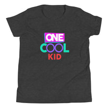 Load image into Gallery viewer, &quot;One Cool Kids&quot; Short Sleeve T Shirt | Sizes S-XL | Dark Grey Heather | Front View | Shop The Wishful Fish
