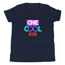 Load image into Gallery viewer, &quot;One Cool Kids&quot; Short Sleeve T Shirt | Sizes S-XL | Navy | Front View | Shop The Wishful Fish
