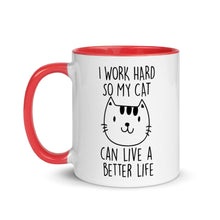 Load image into Gallery viewer, I WORK HARD... Cat Mug - Premium Mug from The Wishful Fish - Just $20! Shop now at The Wishful Fish
