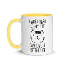 Load image into Gallery viewer, I WORK HARD... Cat Mug - Premium Mug from The Wishful Fish - Just $20! Shop now at The Wishful Fish
