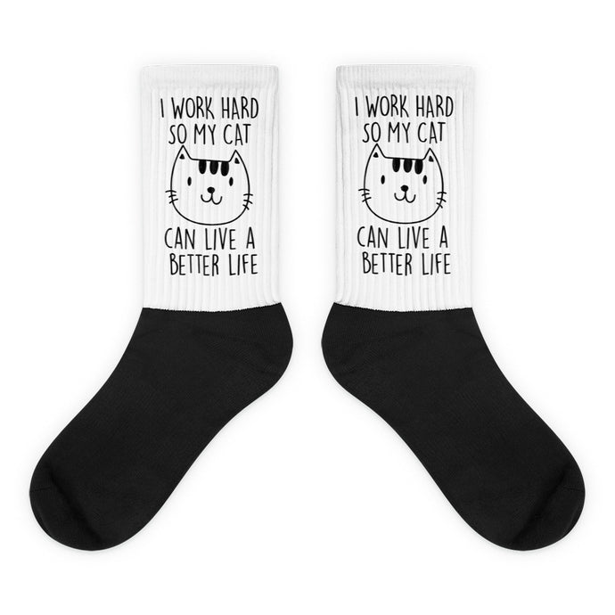 I WORK HARD... Socks - Premium socks from The Wishful Fish - Just $12! Shop now at The Wishful Fish