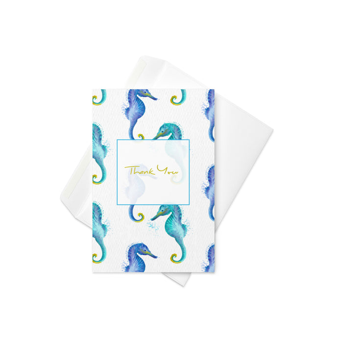 Seahorse Thank You Note Card - Premium note cards from The Wishful Fish - Just $4! Shop now at The Wishful Fish