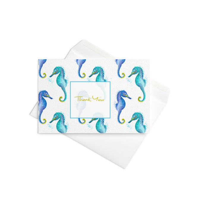 Seahorse Thank You Note Card With Envelope - Premium Thank You Card from The Wishful Fish - Just $4! Shop now at The Wishful Fish