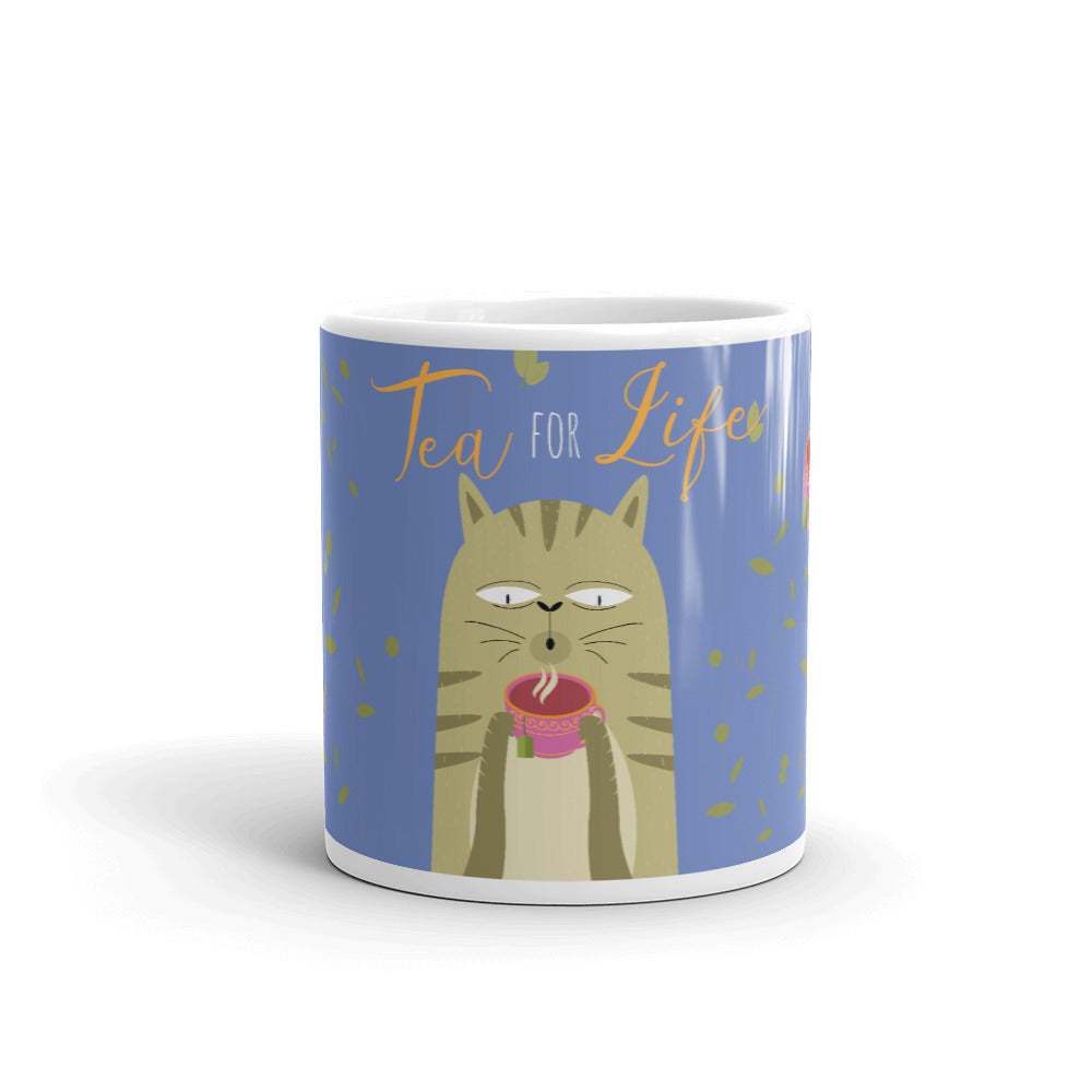 Tea for Life Cat Mug - Premium Mug from The Wishful Fish - Just $20! Shop now at The Wishful Fish