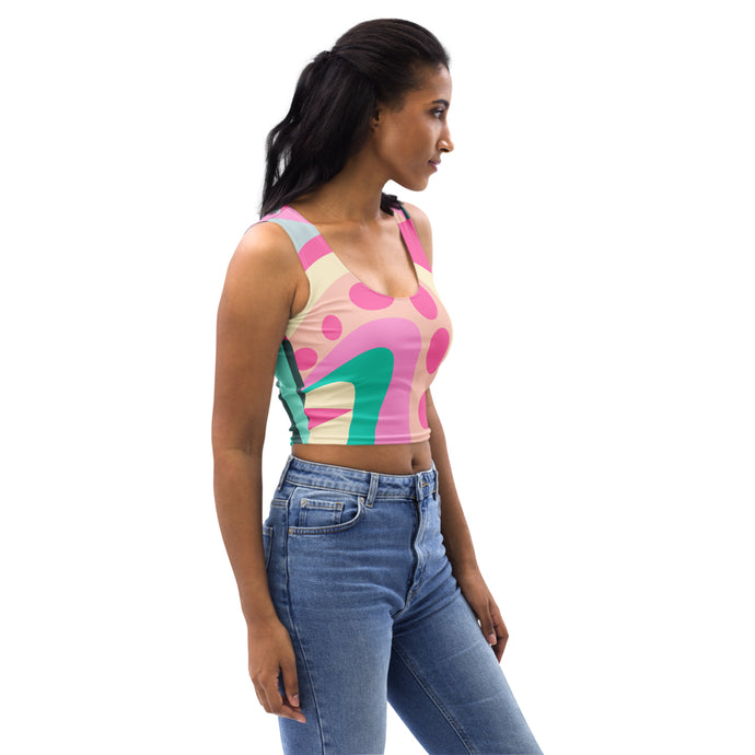 Pink and Green Crop Top | Side View