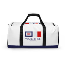 Load image into Gallery viewer, Watch Hill, Rhode Island Duffle Bag | Front View | Shop The Wishful Fish
