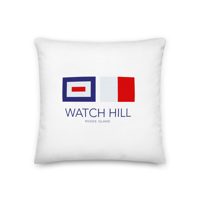 Watch Hill, Rhode Island Nautical Flag Premium Pillow | Front View | 18