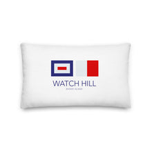 Load image into Gallery viewer, Watch Hill, Rhode Island Nautical Flag Premium Pillow | Front View | 20&quot; x 12&quot;

