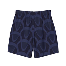 Load image into Gallery viewer, Geo Men&#39;s Swim Trunks | Front View | Blue
