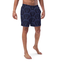 Load image into Gallery viewer, Geo Men&#39;s Swim Trunks | Front View | Blue
