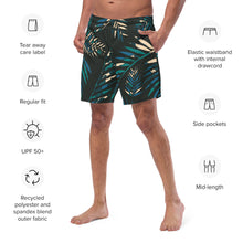 Load image into Gallery viewer, Watch Hill, Rhode Island Tropical Men&#39;s Swim Trunks | Detail Chart | The Wishful Fish
