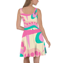 Load image into Gallery viewer, Pink and Green Skater Dress | Back
