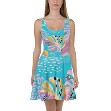 Load image into Gallery viewer, Tropical Skater Dress | Front View Worn By Model
