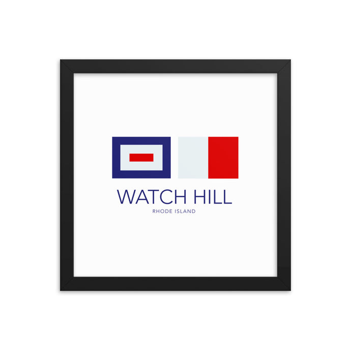 Watch Hill, Rhode Island Nautical Flag Framed Poster | 12