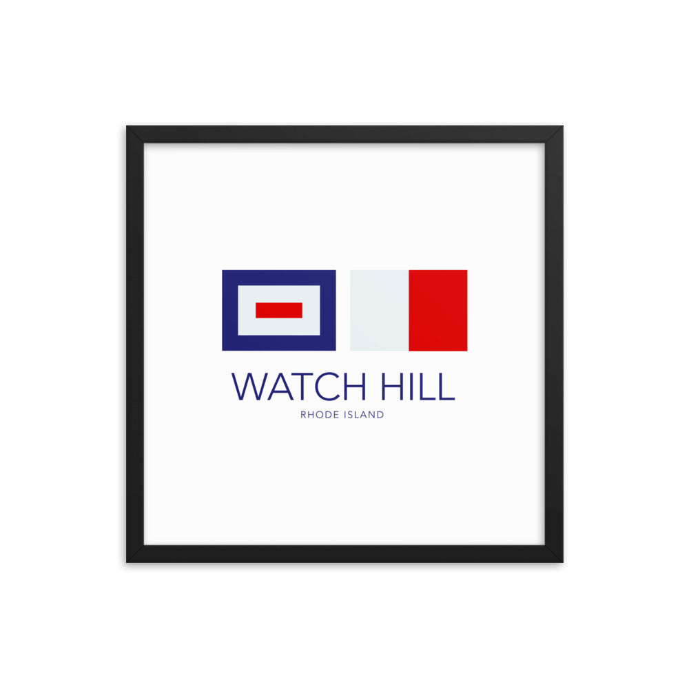 Watch Hill, Rhode Island Nautical Flag Framed Poster | 18